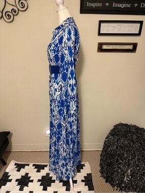 Nicola Bathie Blue and White Printed Maxi Dress